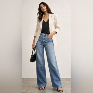 GAP High Rise Wide Leg Jeans 25R Medium Wash 100% Cotton